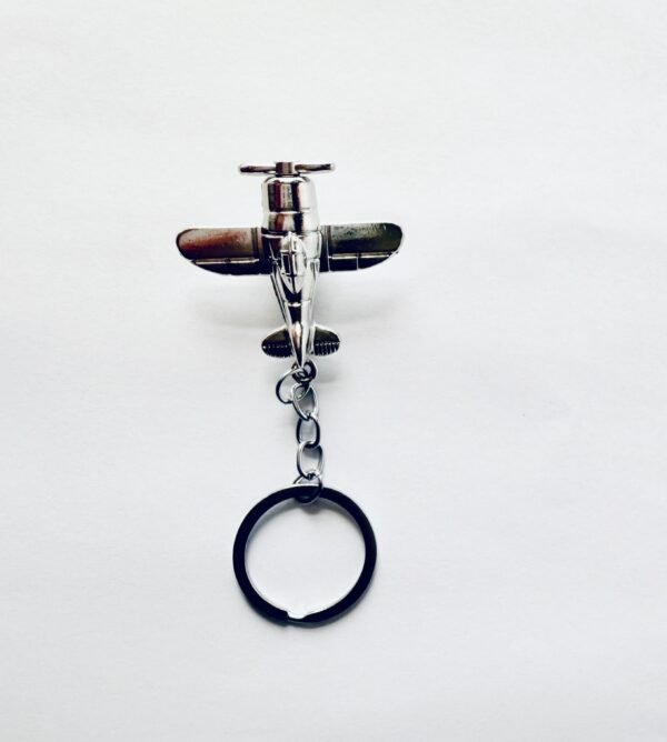 Aircraft Keychain – Polished Silver Finish