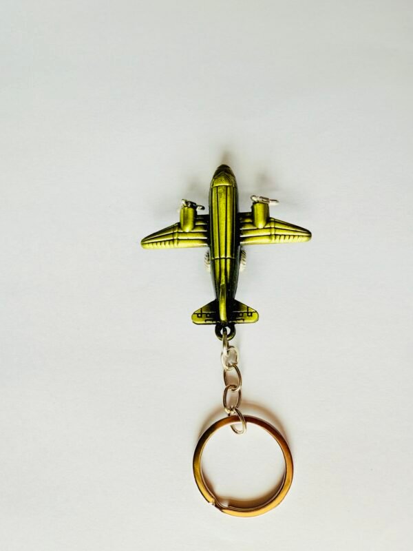Vintage Brass Airplane Keychain – Perfect for Travel Lovers and Collectors - Image 2