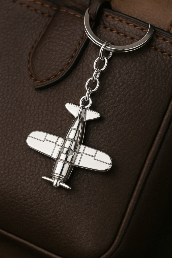 Aircraft Keychain – Polished Silver Finish - Image 6
