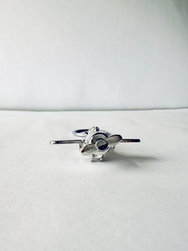 Aircraft Keychain – Polished Silver Finish - Image 2