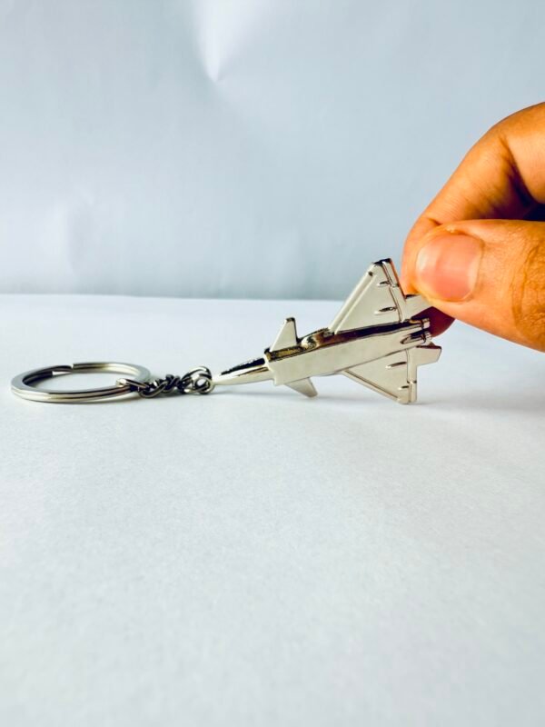 Premium Fighter Jet Metal Keychain – Silver Finish - Image 2
