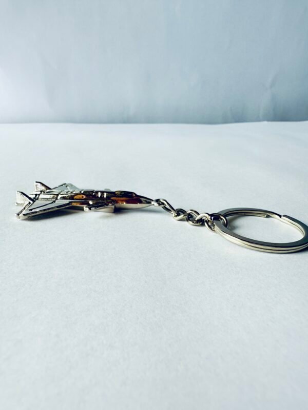 Premium Fighter Jet Metal Keychain – Silver Finish - Image 3