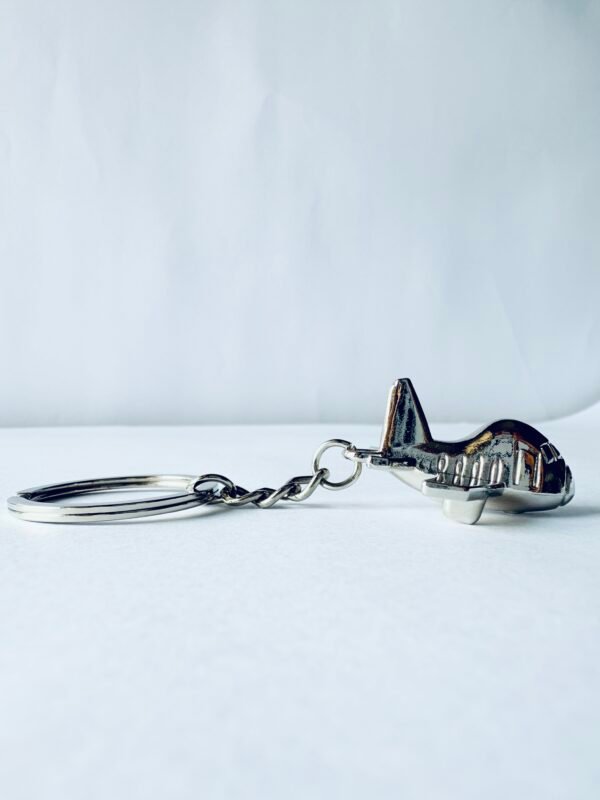 Metal Airplane Keychain – Stylish Mini Jet Key Ring - Image 3
