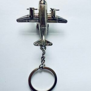 Premium Airplane Metal Keychain – Silver Finish